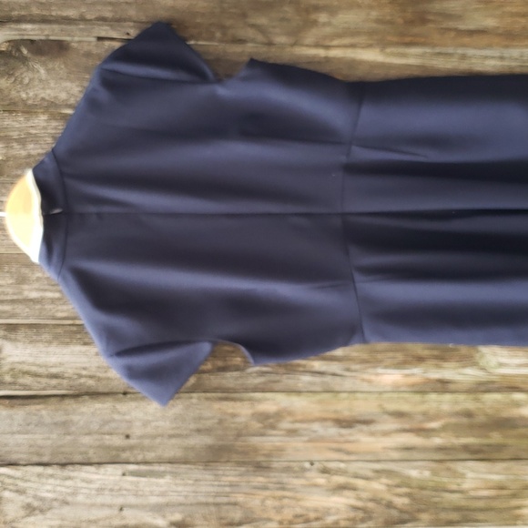jcrew tieneck dresss in italian wool crepe, Navy, Size 14T - Picture 7 of 8